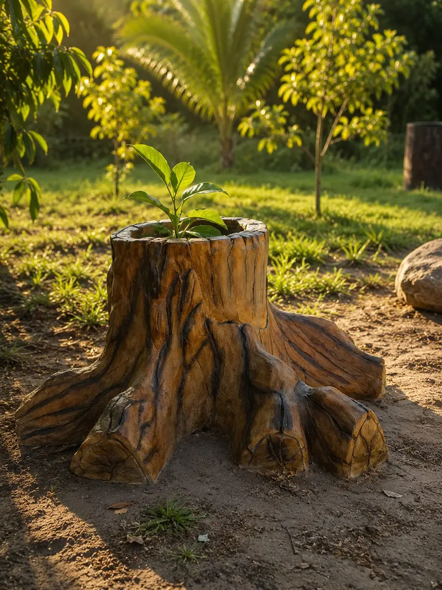 Floreiras artesanais em concreto